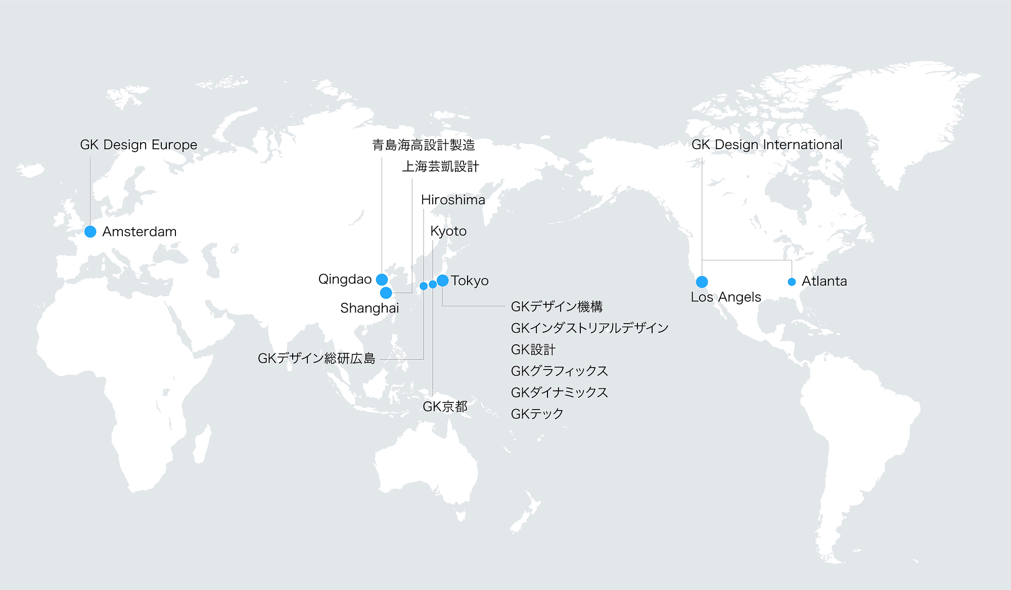 GK Design Group 拠点地図